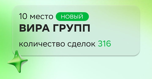 VIRA вошла в ТОП10 застройщиков по стране!